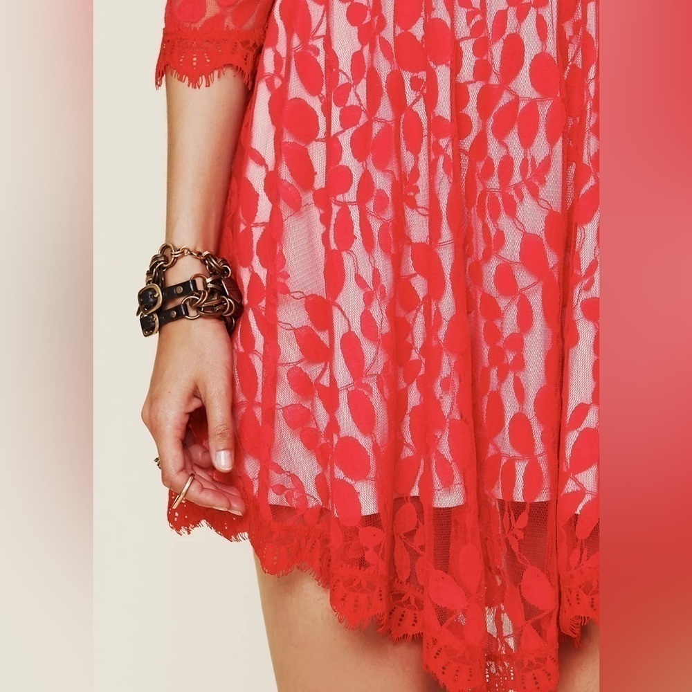 Free People Floral Mesh Lace Dress - Picture 5 of 9